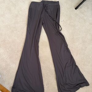 Women's Flared Drawstring Lounge Pants - Dark Gray